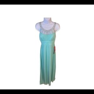 Crystal Doll Turquoise Gown With Sparkling Jewels Size 7